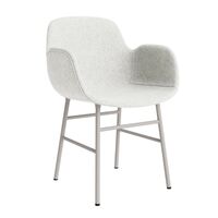 Form Dining Chair With Armrests Upholstered Group 5 Light Gray/Steel