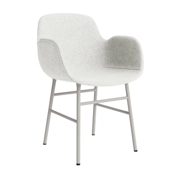 Form Dining Chair With Armrests Upholstered Group 5 Light Gray/Steel