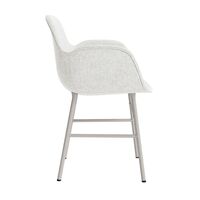 Form Dining Chair With Armrests Upholstered Group 5 Light Gray/Steel