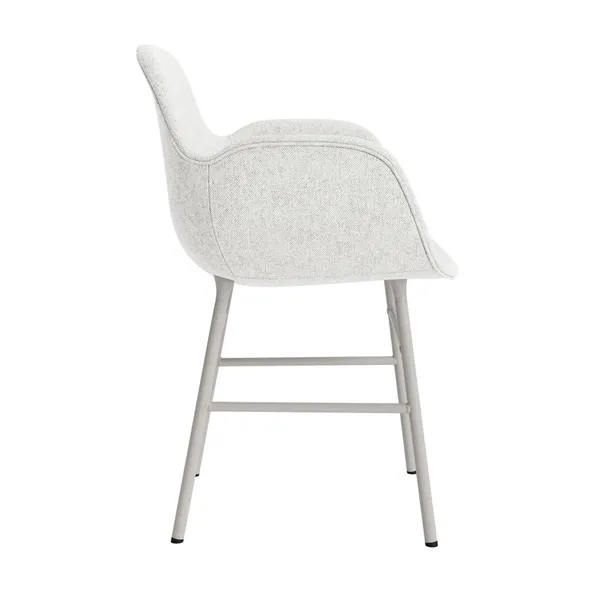 Form Dining Chair With Armrests Upholstered Group 5 Light Gray/Steel