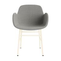 Form Dining Chair With Armrests Upholstered Group 2 Cream/ Steel