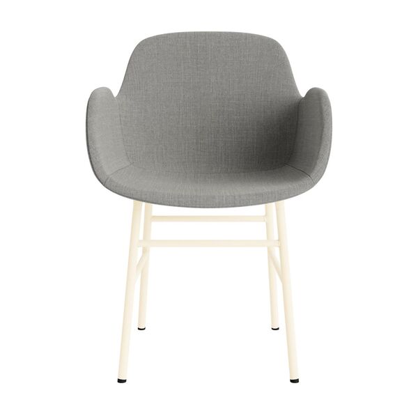 Silla De Comedor Form Con Reposabrazos Tapizada Grupo 2 Crema/Acero