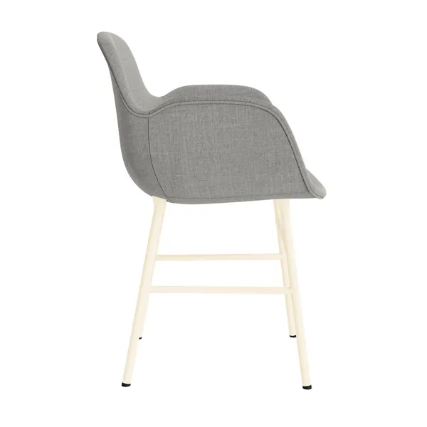 Form Dining Chair With Armrests Upholstered Group 2 Cream/ Steel