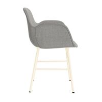 Form Dining Chair With Armrests Upholstered Group 2 Cream/ Steel