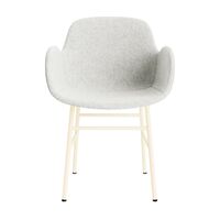 Form Dining Chair With Armrests Upholstered Group 5 Cream/ Steel