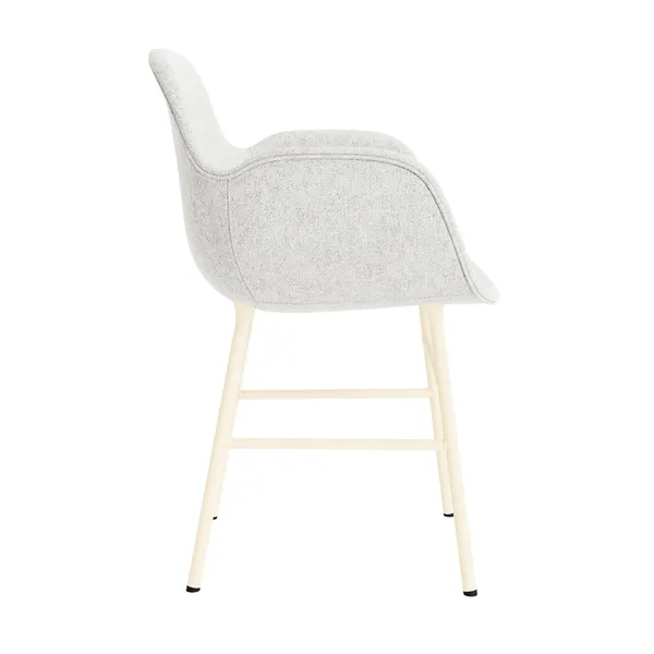 Form Dining Chair With Armrests Upholstered Group 5 Cream/ Steel