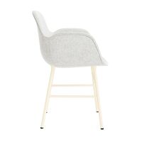 Form Dining Chair With Armrests Upholstered Group 5 Cream/ Steel