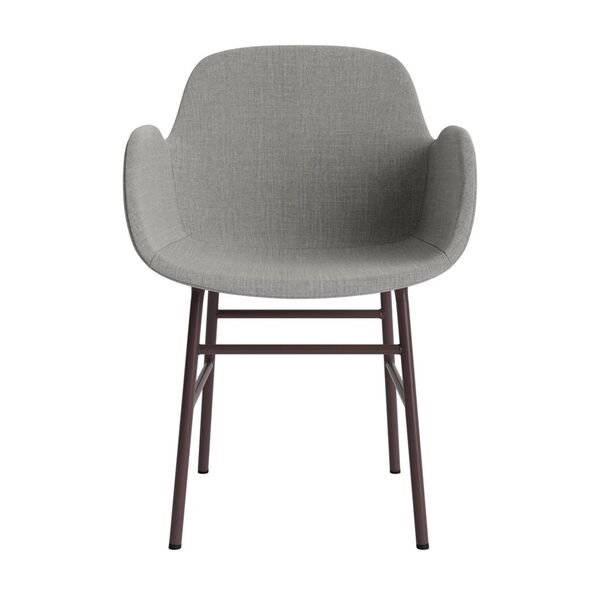 Silla De Comedor Form Con Reposabrazos Tapizada Grupo 2 Gris Cálido/Acero