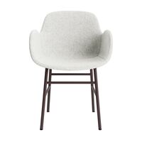 Form Dining Chair With Armrests Upholstered Group 5 Light Gray/Steel
