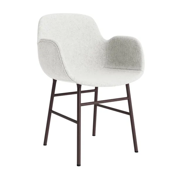 Form Dining Chair With Armrests Upholstered Group 5 Light Gray/Steel