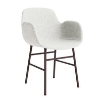 Form Dining Chair With Armrests Upholstered Group 5 Light Gray/Steel