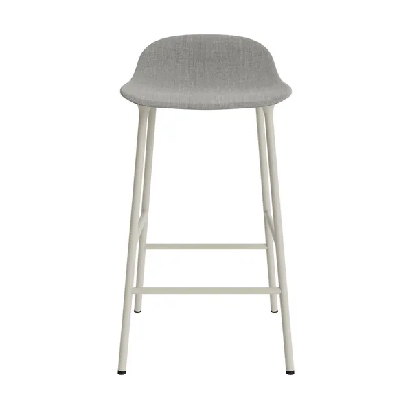 Form Bar Stool 65 cm Upholstered Group 2 Light Gray/ Steel