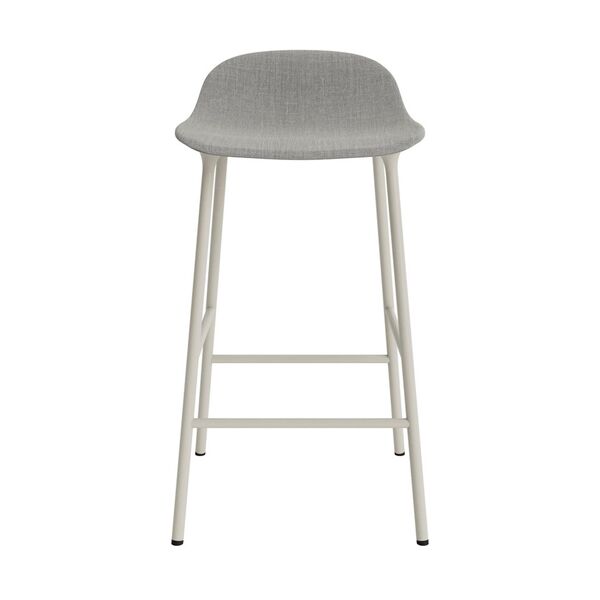 Form Bar Stool 65 cm Upholstered Group 2 Light Gray/ Steel