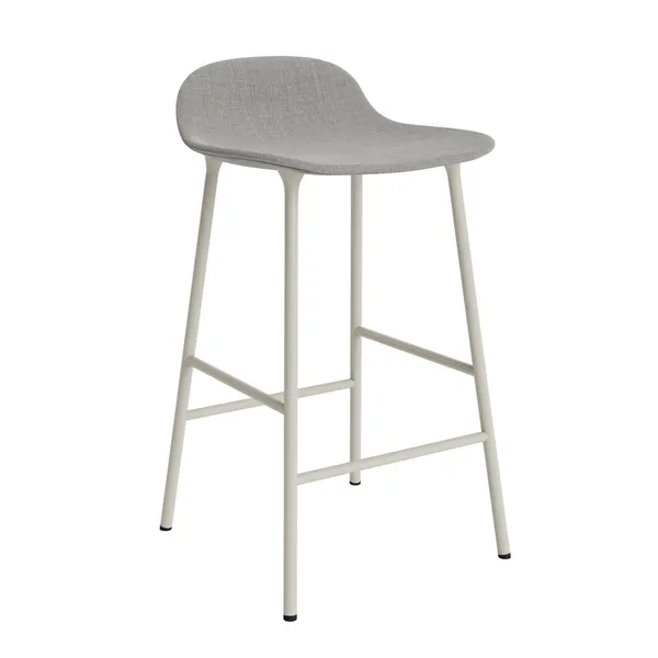 Form Bar Stool 65 cm Upholstered Group 2 Light Gray/ Steel