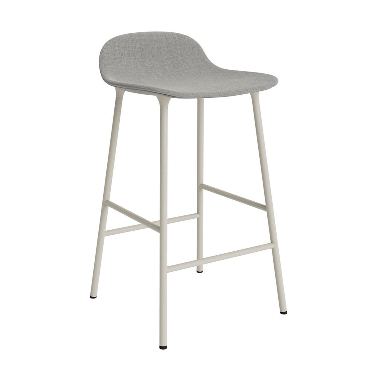 Form Bar Stool 65 cm Upholstered Group 2 Light Gray/ Steel