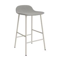 Form Bar Stool 65 cm Upholstered Group 2 Light Gray/ Steel