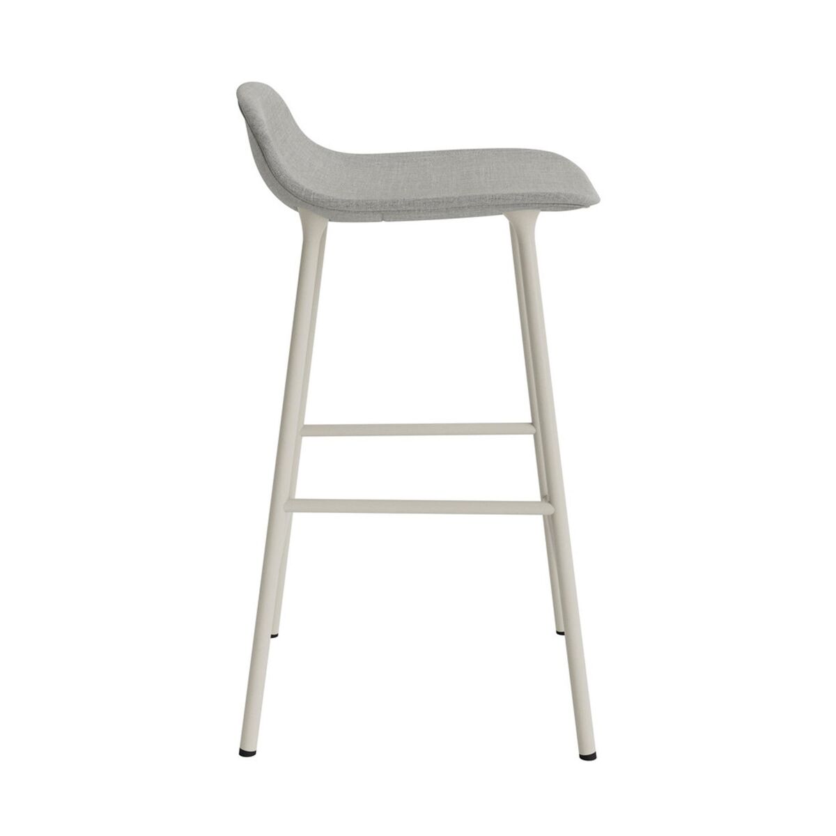 Form Bar Stool 65 cm Upholstered Group 2 Light Gray/ Steel