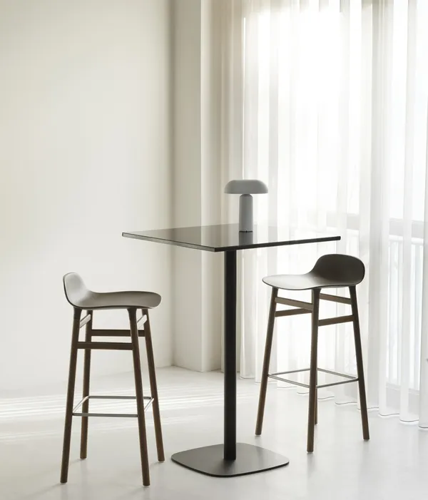 Form Bar Stool 65 cm Upholstered Group 2 Light Gray/ Steel