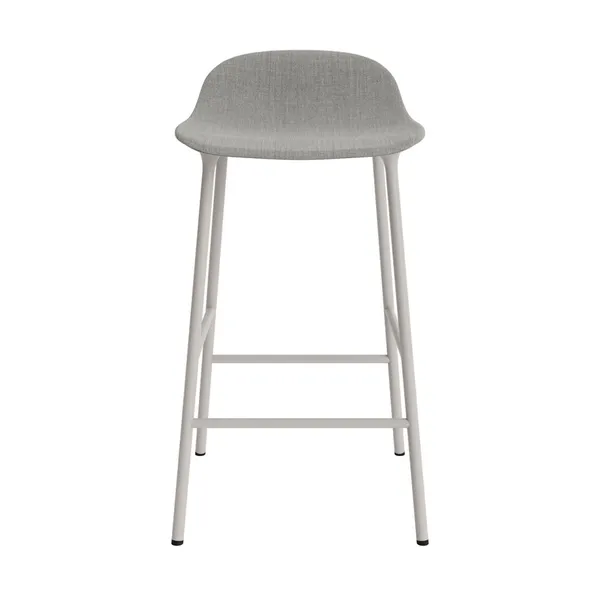 Form Bar Stool 65 cm Upholstered Group 2 Warm Gray/ Steel