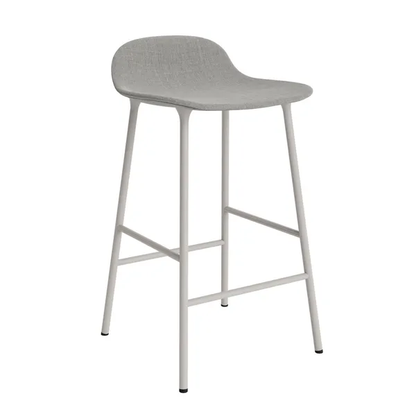 Form Bar Stool 65 cm Upholstered Group 2 Warm Gray/ Steel