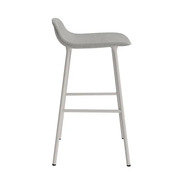 Form Bar Stool 65 cm Upholstered Group 2 Warm Gray/ Steel
