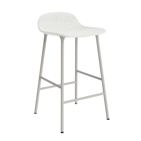 Form Bar Stool 65 cm Upholstered Group 5 Warm Gray/ Steel