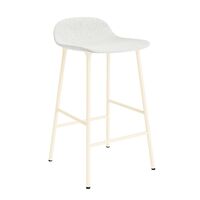 Form Bar Stool 65 cm Upholstered Group 5 Cream/ Steel