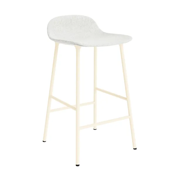 Form Bar Stool 65 cm Upholstered Group 5 Cream/ Steel