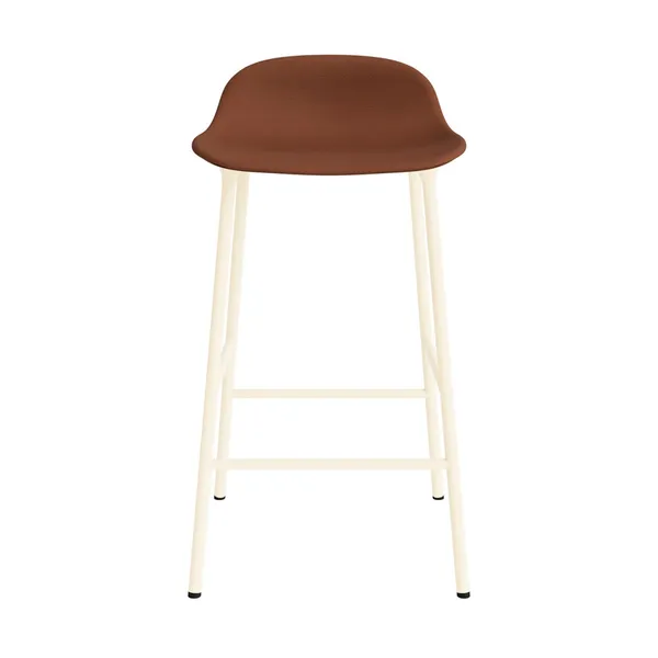 Form Bar Stool 65 cm Upholstered Group 7 Cream/ Steel