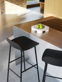 Form Bar Stool 65 cm Upholstered Group 7 Cream/ Steel
