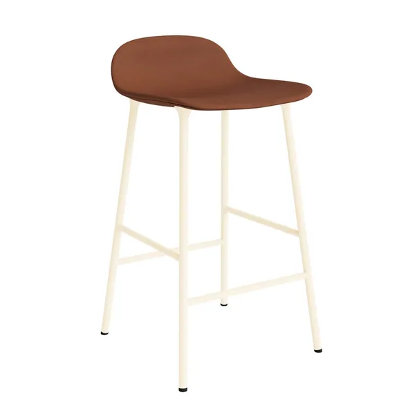 Form Bar Stool 65 cm Upholstered Group 7 Cream/ Steel
