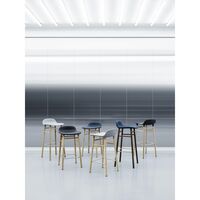 Form Bar Stool 65 cm Upholstered Group 7 Cream/ Steel