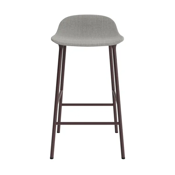 Form Bar Stool 65 cm Upholstered Group 2 Brown/ Steel