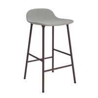Form Bar Stool 65 cm Upholstered Group 2 Brown/ Steel