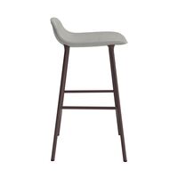 Form Bar Stool 65 cm Upholstered Group 2 Brown/ Steel