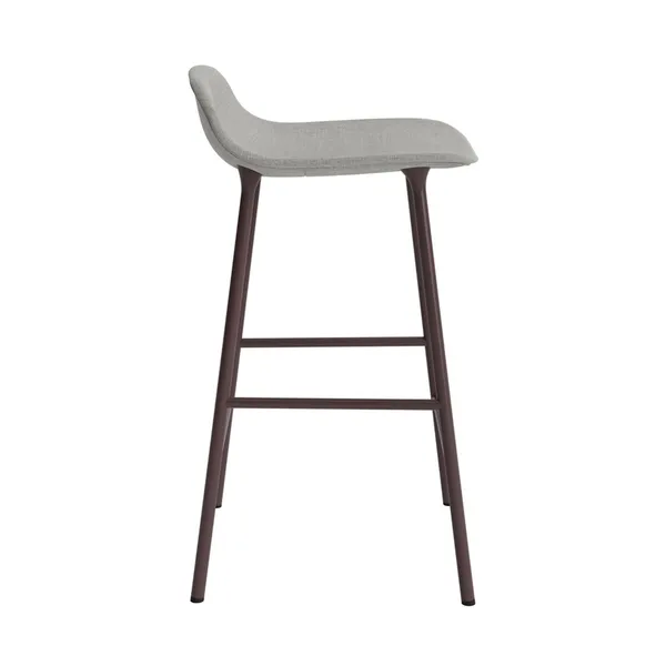 Form Bar Stool 65 cm Upholstered Group 2 Brown/ Steel