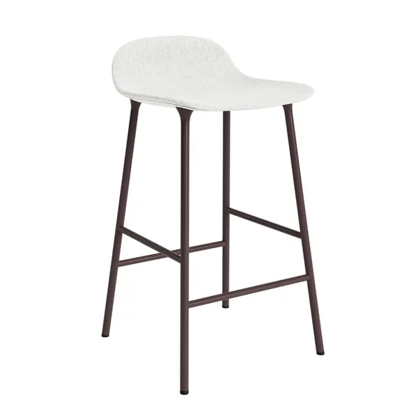 Form Bar Stool 65 cm Upholstered Group 5 Light Gray/ Steel