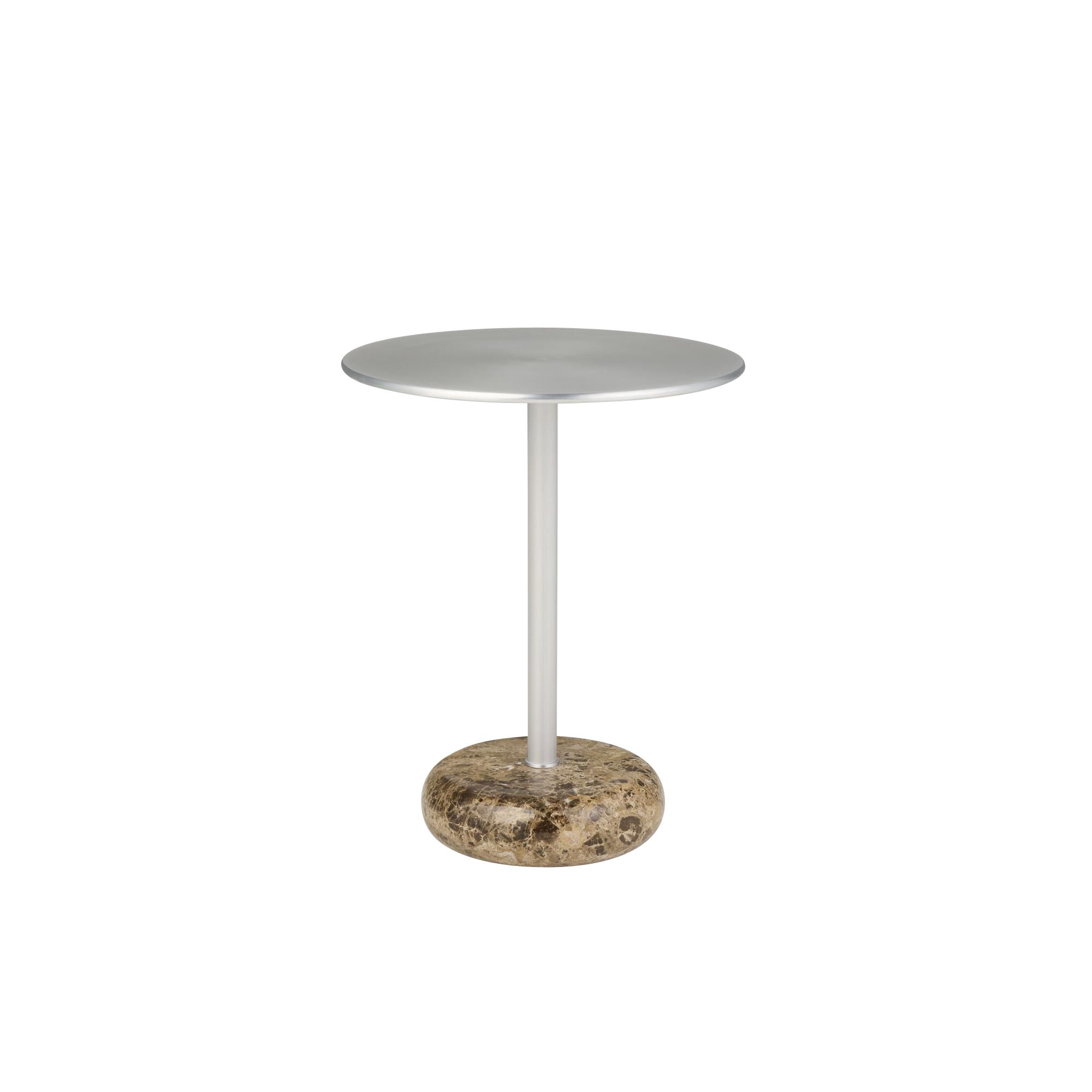 Ton Table D'appoint Petit Marbre Brun/Aluminium