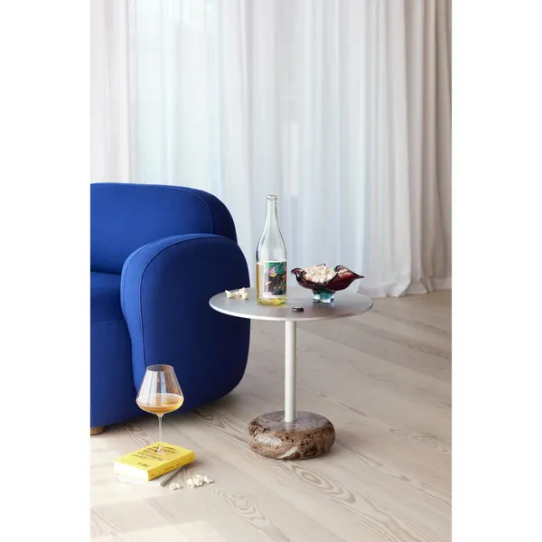 Ton Side Table Small Brown Marble/ Aluminum