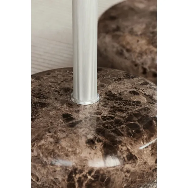 Ton Side Table Small Brown Marble/ Aluminum