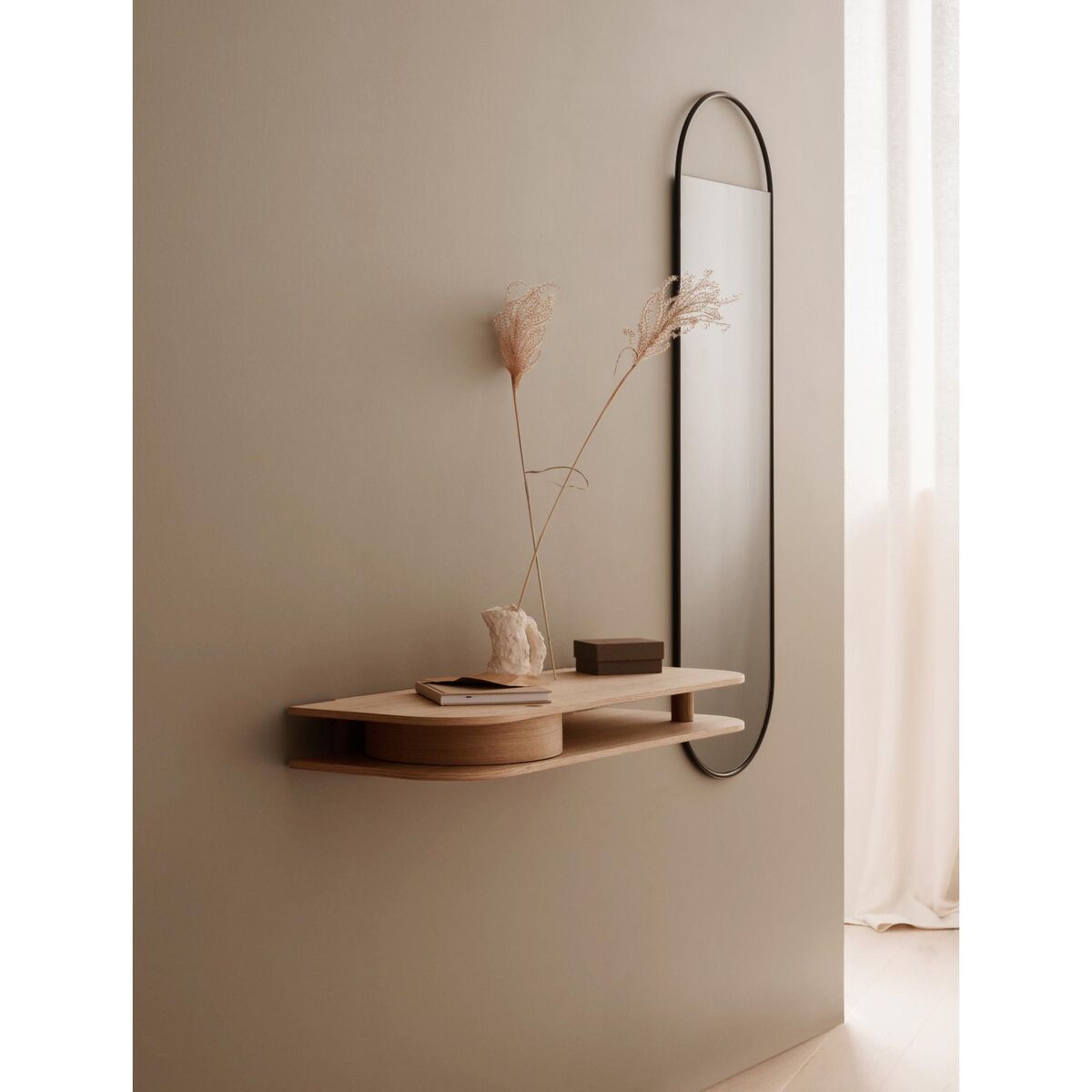 Valet Wandplank Licht Geolied Eiken