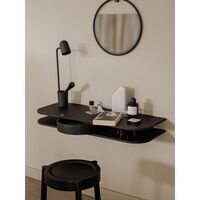 Valet Wandplank Zwart Eiken