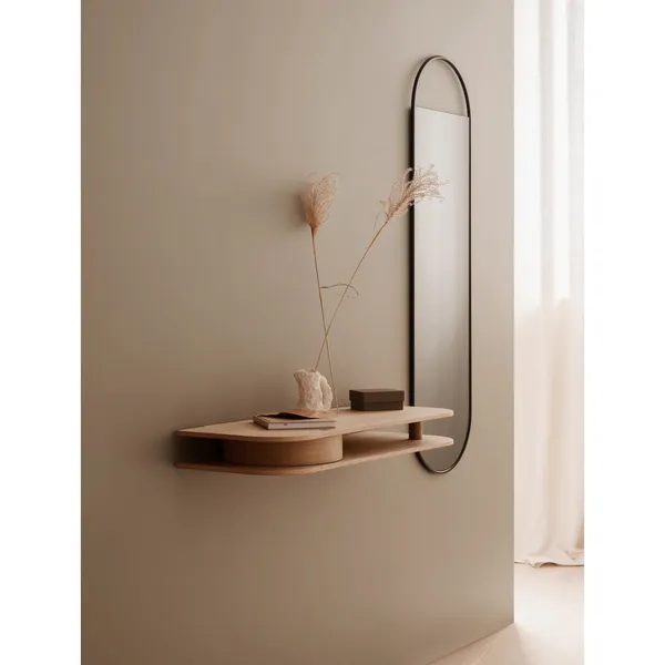 Valet Wall Shelf Black Oak