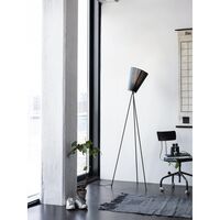 Lámpara de Pie de Madera Oslo Base Dorada y Pantalla Beige