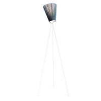 Lampada da Terra in Legno Oslo Base Bianco e Paralume Verde