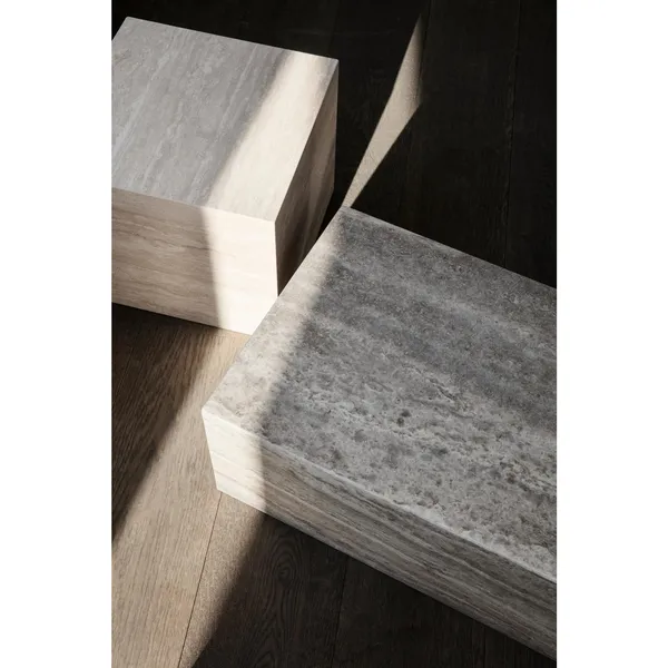 Cubism Coffee Table Large Silver Travertine