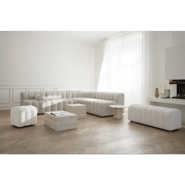 Cubism Coffee Table Large Silver Travertine