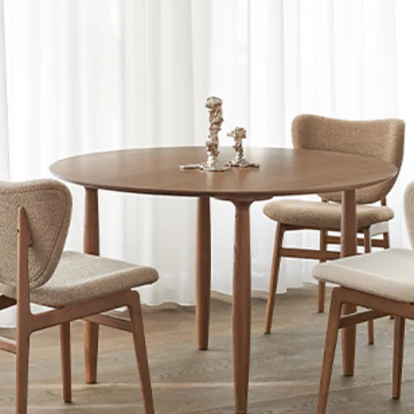 Oku Round Dining Table Ø120 Light Smoked Oak