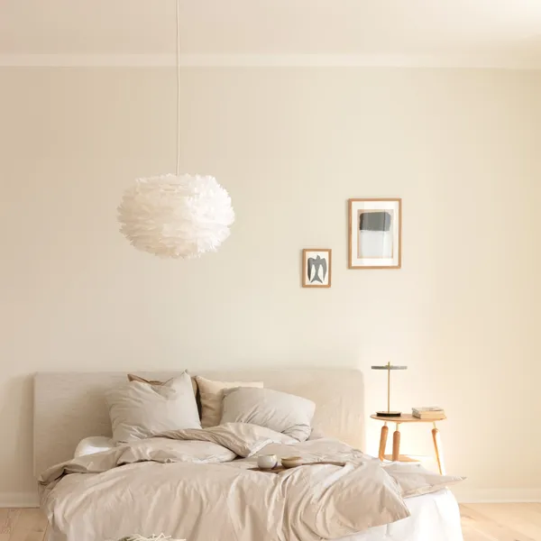 Suspension Eos Medium Blanc avec Rosette Conique Blanc