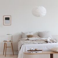 Suspension Eos Medium Blanc avec Rosette Conique Blanc